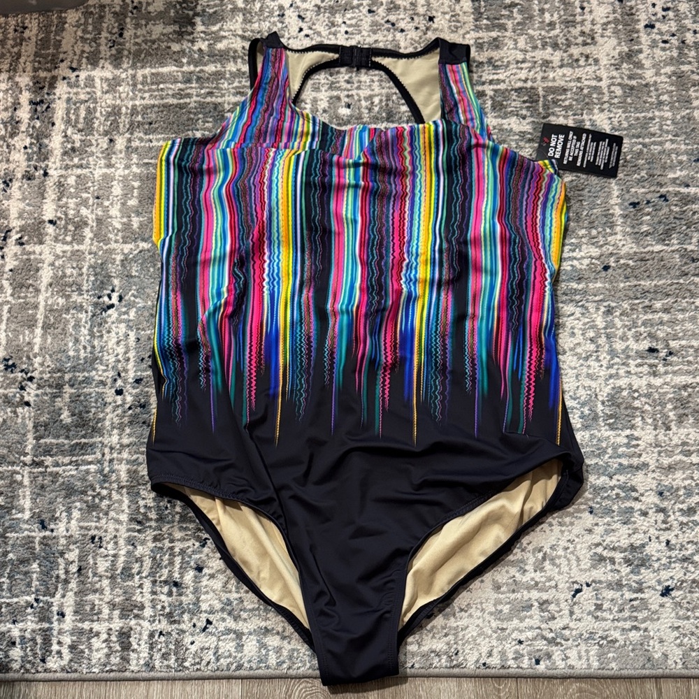 Colorful Striped Women's One Piece Swimsuit